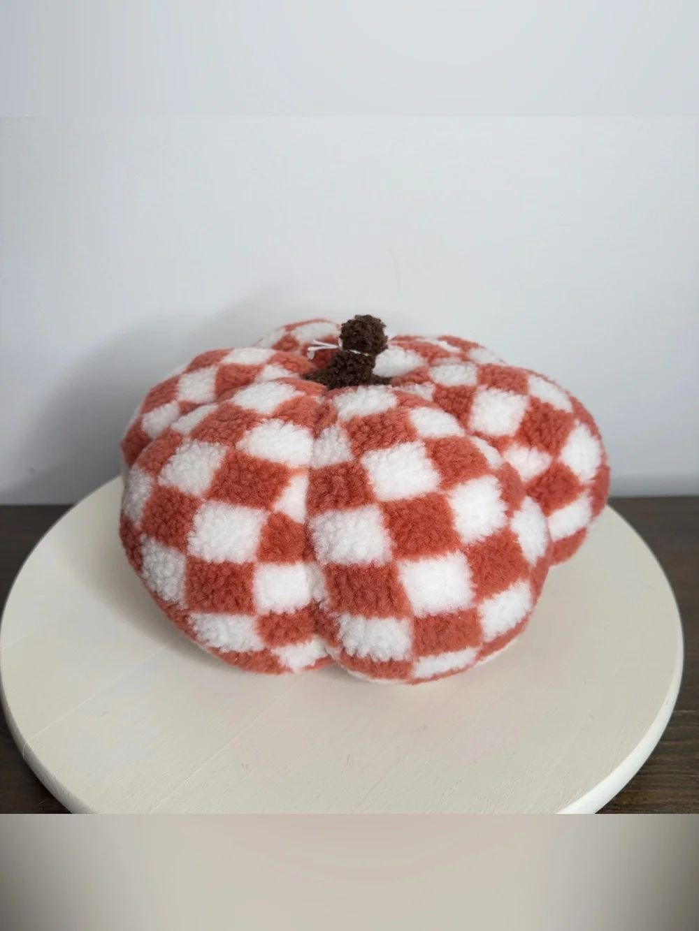 New Hobby Lobby Orange Fuzzy Check Pumpkin